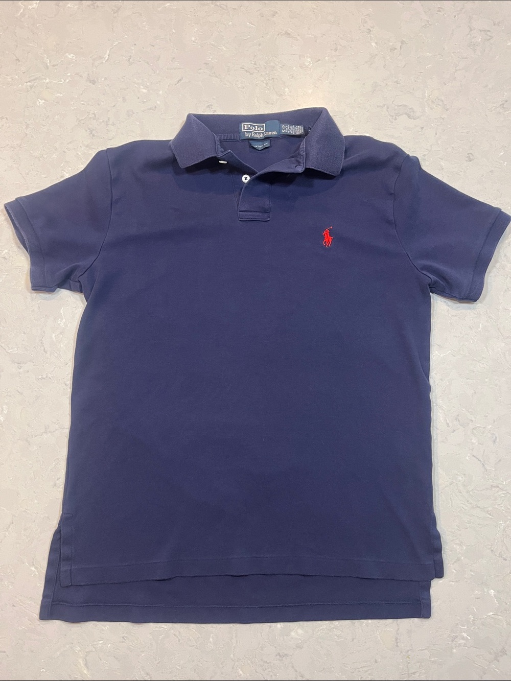 Polo by Ralph Lauren Navy Short Sleeve Polo with Red Pony